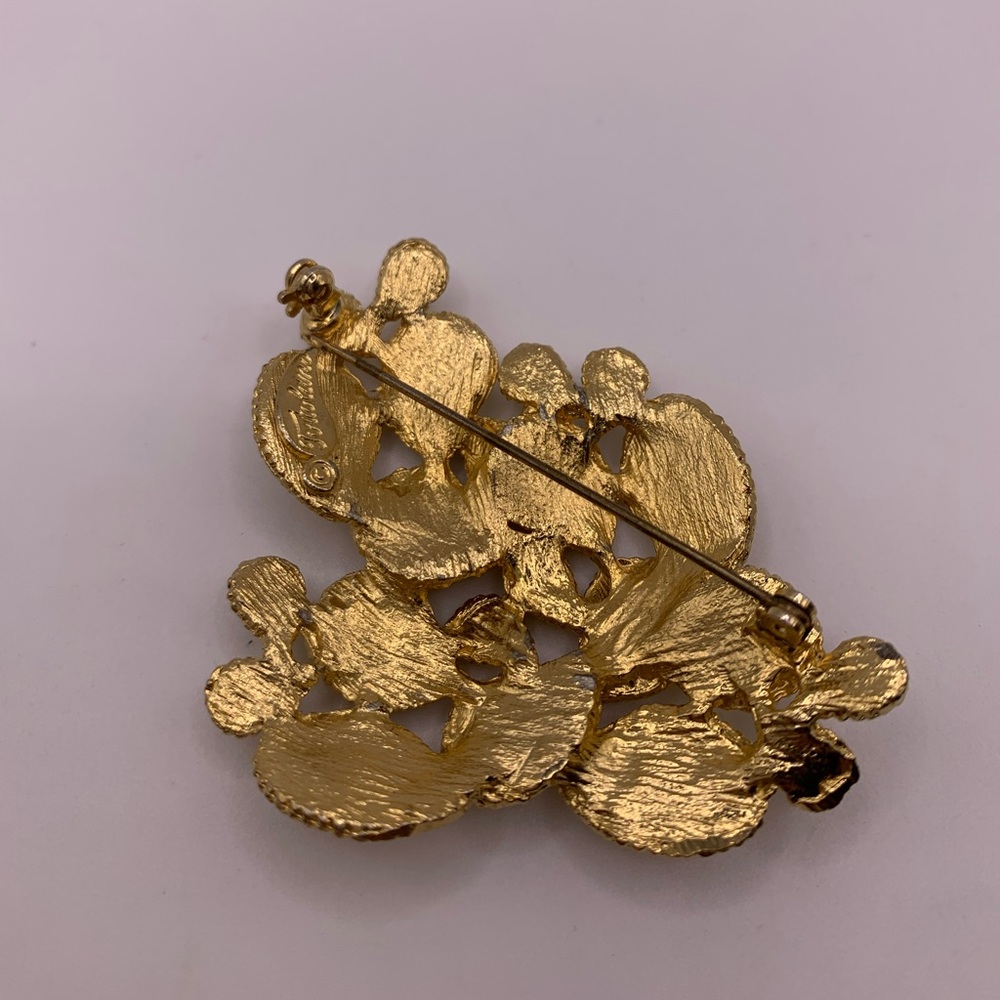 Vintage Signed Tortolani gold tone cactus brooch - Picture 6 of 6